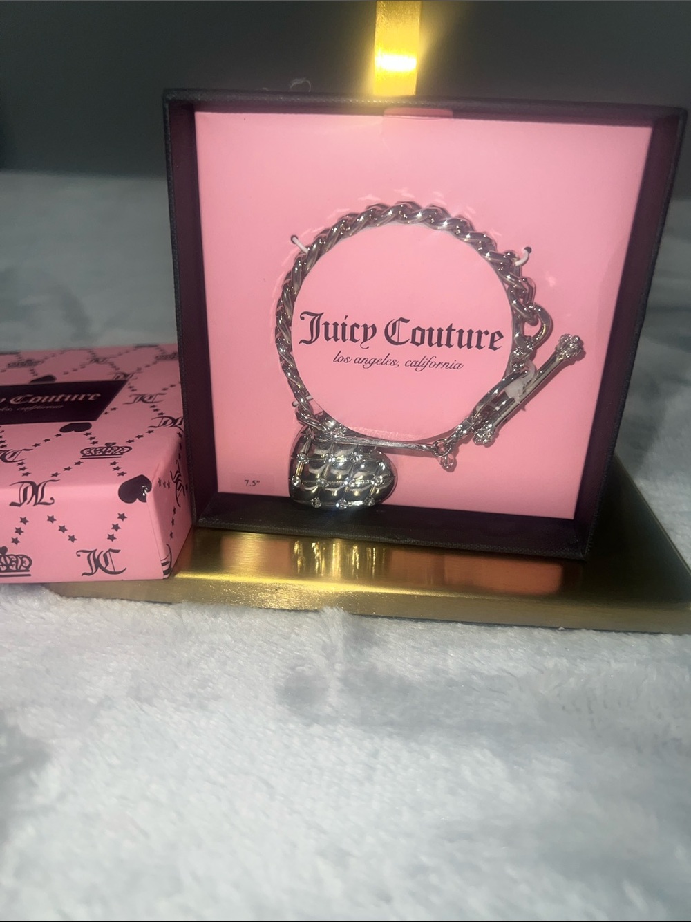 Juicy Couture Silver Charm Bracelet with Pink Box - Picture 3 of 5